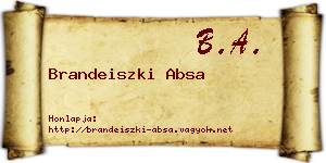 Brandeiszki Absa névjegykártya